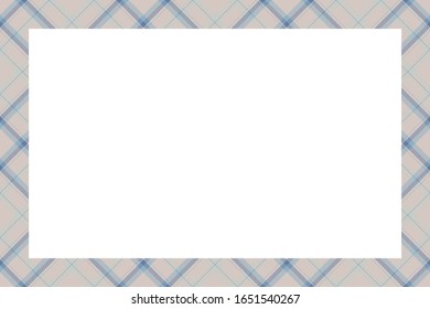 Vintage frame vector. Scottish border pattern retro style. Beauty empty background, template for photo, portrait, album. Tartan plaid ornament.