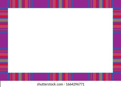 Vintage frame vector. Scottish border pattern retro style. Beauty empty background, template for photo, portrait, album. Tartan plaid ornament.