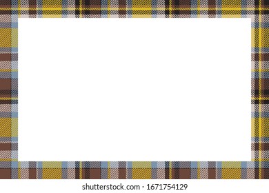 Vintage frame vector. Scottish border pattern retro style. Beauty empty background, template for photo, portrait, album. Tartan plaid ornament.