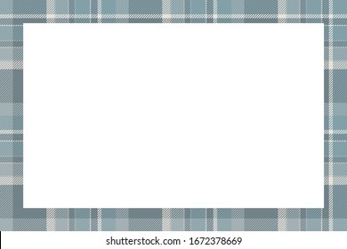 Vintage frame vector. Scottish border pattern retro style. Beauty empty background, template for photo, portrait, album. Tartan plaid ornament.