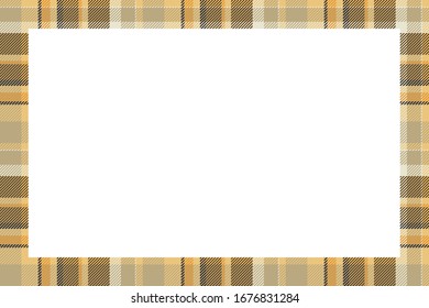 Vintage frame vector. Scottish border pattern retro style. Beauty empty background, template for photo, portrait, album. Tartan plaid ornament.