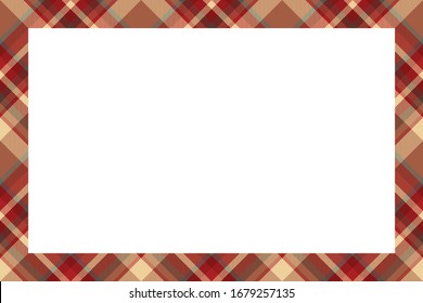 Vintage frame vector. Scottish border pattern retro style. Beauty empty background, template for photo, portrait, album. Tartan plaid ornament.