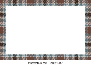 Vintage frame vector. Scottish border pattern retro style. Beauty empty background, template for photo, portrait, album. Tartan plaid ornament.