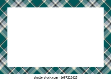 Vintage frame vector. Scottish border pattern retro style. Beauty empty background, template for photo, portrait, album. Tartan plaid ornament.