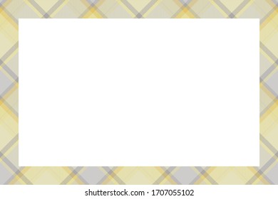 Vintage frame vector. Scottish border pattern retro style. Beauty empty background, template for photo, portrait, album. Tartan plaid ornament.