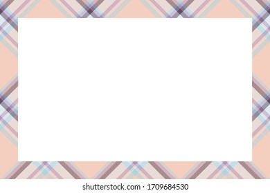 Vintage frame vector. Scottish border pattern retro style. Beauty empty background, template for photo, portrait, album. Tartan plaid ornament.