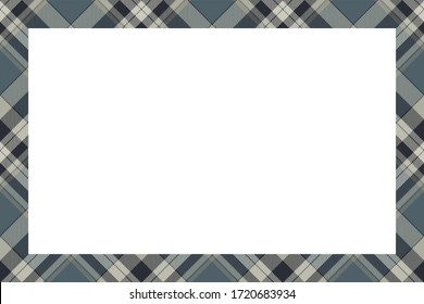 Vintage frame vector. Scottish border pattern retro style. Beauty empty background, template for photo, portrait, album. Tartan plaid ornament.
