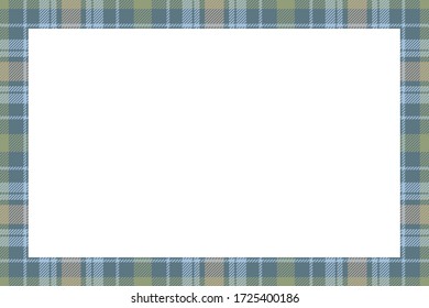 Vintage frame vector. Scottish border pattern retro style. Beauty empty background, template for photo, portrait, album. Tartan plaid ornament.