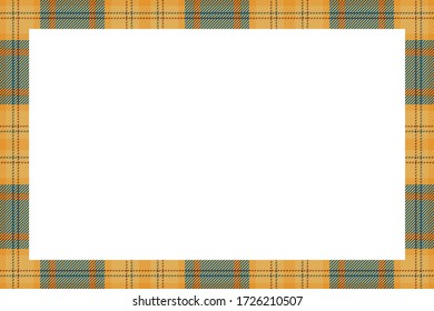 Vintage frame vector. Scottish border pattern retro style. Beauty empty background, template for photo, portrait, album. Tartan plaid ornament.