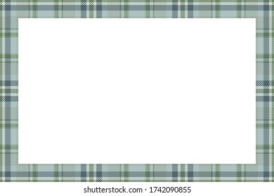 Vintage frame vector. Scottish border pattern retro style. Beauty empty background, template for photo, portrait, album. Tartan plaid ornament.