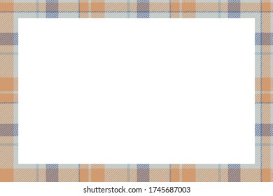 Vintage frame vector. Scottish border pattern retro style. Beauty empty background, template for photo, portrait, album. Tartan plaid ornament.