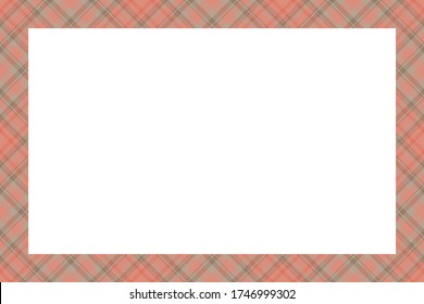 Vintage frame vector. Scottish border pattern retro style. Beauty empty background, template for photo, portrait, album. Tartan plaid ornament.