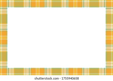 Vintage frame vector. Scottish border pattern retro style. Beauty empty background, template for photo, portrait, album. Tartan plaid ornament.