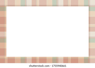 Vintage frame vector. Scottish border pattern retro style. Beauty empty background, template for photo, portrait, album. Tartan plaid ornament.
