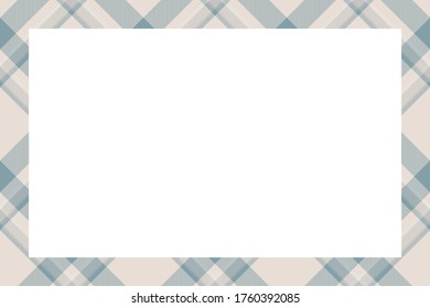 Vintage frame vector. Scottish border pattern retro style. Beauty empty background, template for photo, portrait, album. Tartan plaid ornament.
