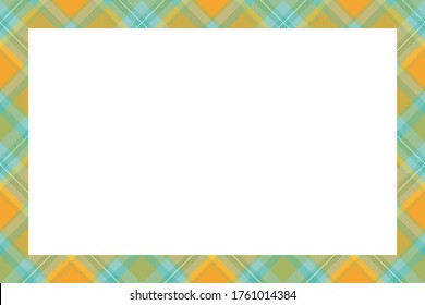 Vintage-Frame-Vektor. Schottischer Grenzmuster Retro-Stil. Schöner leerer Hintergrund, Vorlage für Foto, Porträt, Album. Tartan-Plaid-Ornament.