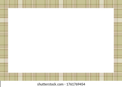 Vintage frame vector. Scottish border pattern retro style. Beauty empty background, template for photo, portrait, album. Tartan plaid ornament.