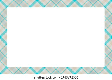 Vintage frame vector. Scottish border pattern retro style. Beauty empty background, template for photo, portrait, album. Tartan plaid ornament.