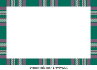 Vintage frame vector. Scottish border pattern retro style. Beauty empty background, template for photo, portrait, album. Tartan plaid ornament.