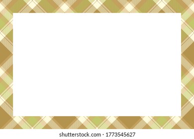 Vintage frame vector. Scottish border pattern retro style. Beauty empty background, template for photo, portrait, album. Tartan plaid ornament.