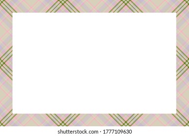 Vintage frame vector. Scottish border pattern retro style. Beauty empty background, template for photo, portrait, album. Tartan plaid ornament.
