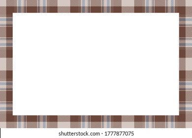 Vintage frame vector. Scottish border pattern retro style. Beauty empty background, template for photo, portrait, album. Tartan plaid ornament.