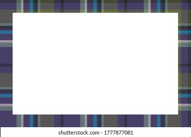 Vintage frame vector. Scottish border pattern retro style. Beauty empty background, template for photo, portrait, album. Tartan plaid ornament.