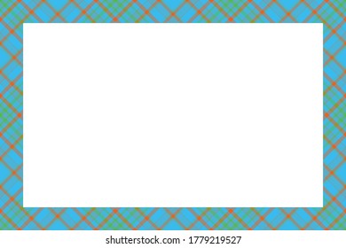 Vintage frame vector. Scottish border pattern retro style. Beauty empty background, template for photo, portrait, album. Tartan plaid ornament.