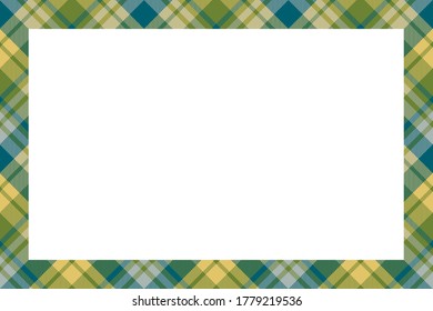 Vintage frame vector. Scottish border pattern retro style. Beauty empty background, template for photo, portrait, album. Tartan plaid ornament.