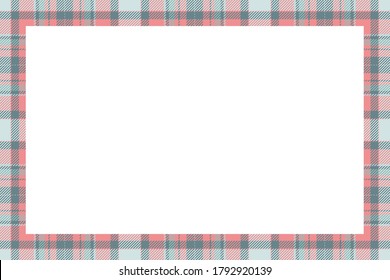 Vintage frame vector. Scottish border pattern retro style. Beauty empty background, template for photo, portrait, album. Tartan plaid ornament.