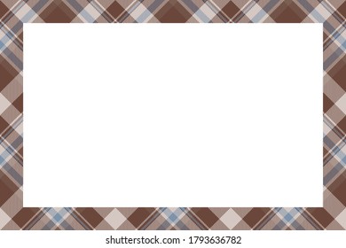 Vintage frame vector. Scottish border pattern retro style. Beauty empty background, template for photo, portrait, album. Tartan plaid ornament.