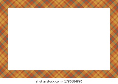 Vintage frame vector. Scottish border pattern retro style. Beauty empty background, template for photo, portrait, album. Tartan plaid ornament.