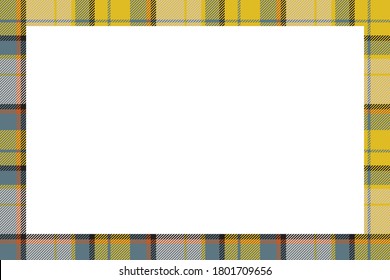 Vintage frame vector. Scottish border pattern retro style. Beauty empty background, template for photo, portrait, album. Tartan plaid ornament.
