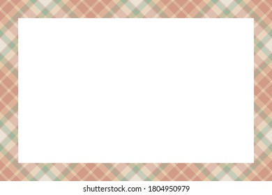 Vintage frame vector. Scottish border pattern retro style. Beauty empty background, template for photo, portrait, album. Tartan plaid ornament.