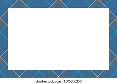Vintage frame vector. Scottish border pattern retro style. Beauty empty background, template for photo, portrait, album. Tartan plaid ornament.