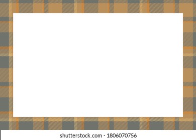 Vintage frame vector. Scottish border pattern retro style. Beauty empty background, template for photo, portrait, album. Tartan plaid ornament.