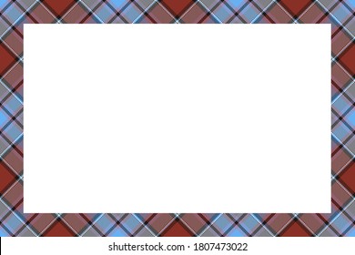 Vintage frame vector. Scottish border pattern retro style. Beauty empty background, template for photo, portrait, album. Tartan plaid ornament.