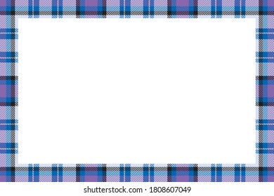 Vintage frame vector. Scottish border pattern retro style. Beauty empty background, template for photo, portrait, album. Tartan plaid ornament.