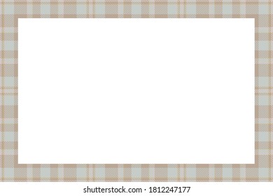 Vintage frame vector. Scottish border pattern retro style. Beauty empty background, template for photo, portrait, album. Tartan plaid ornament.