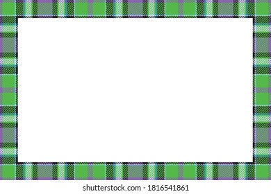 Vintage-Frame-Vektor. Schottischer Grenzmuster Retro-Stil. Schöner leerer Hintergrund, Vorlage für Foto, Porträt, Album. Tartan-Plaid-Ornament.