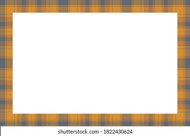 Vintage frame vector. Scottish border pattern retro style. Beauty empty background, template for photo, portrait, album. Tartan plaid ornament.