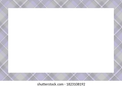 Vintage frame vector. Scottish border pattern retro style. Beauty empty background, template for photo, portrait, album. Tartan plaid ornament.