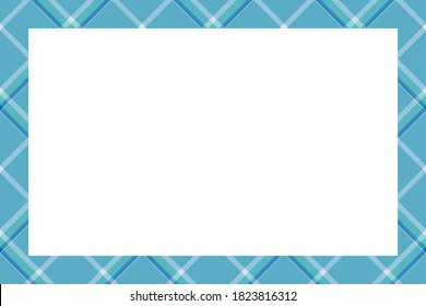 Vintage frame vector. Scottish border pattern retro style. Beauty empty background, template for photo, portrait, album. Tartan plaid ornament.