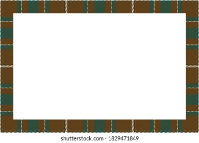 Vintage frame vector. Scottish border pattern retro style. Beauty empty background, template for photo, portrait, album. Tartan plaid ornament.