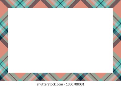 Vintage frame vector. Scottish border pattern retro style. Beauty empty background, template for photo, portrait, album. Tartan plaid ornament.