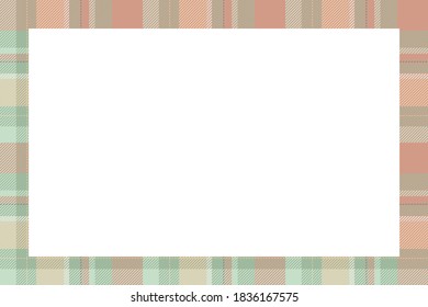 Vintage frame vector. Scottish border pattern retro style. Beauty empty background, template for photo, portrait, album. Tartan plaid ornament.