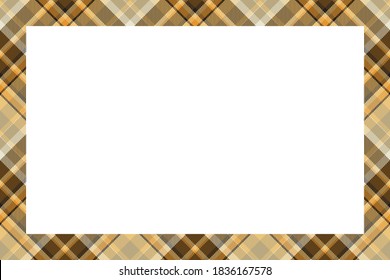 Vintage frame vector. Scottish border pattern retro style. Beauty empty background, template for photo, portrait, album. Tartan plaid ornament.