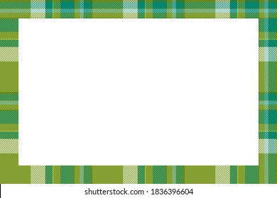 Vintage frame vector. Scottish border pattern retro style. Beauty empty background, template for photo, portrait, album. Tartan plaid ornament.