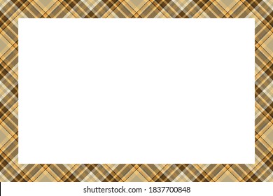 Vintage frame vector. Scottish border pattern retro style. Beauty empty background, template for photo, portrait, album. Tartan plaid ornament.