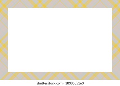 Vintage frame vector. Scottish border pattern retro style. Beauty empty background, template for photo, portrait, album. Tartan plaid ornament.